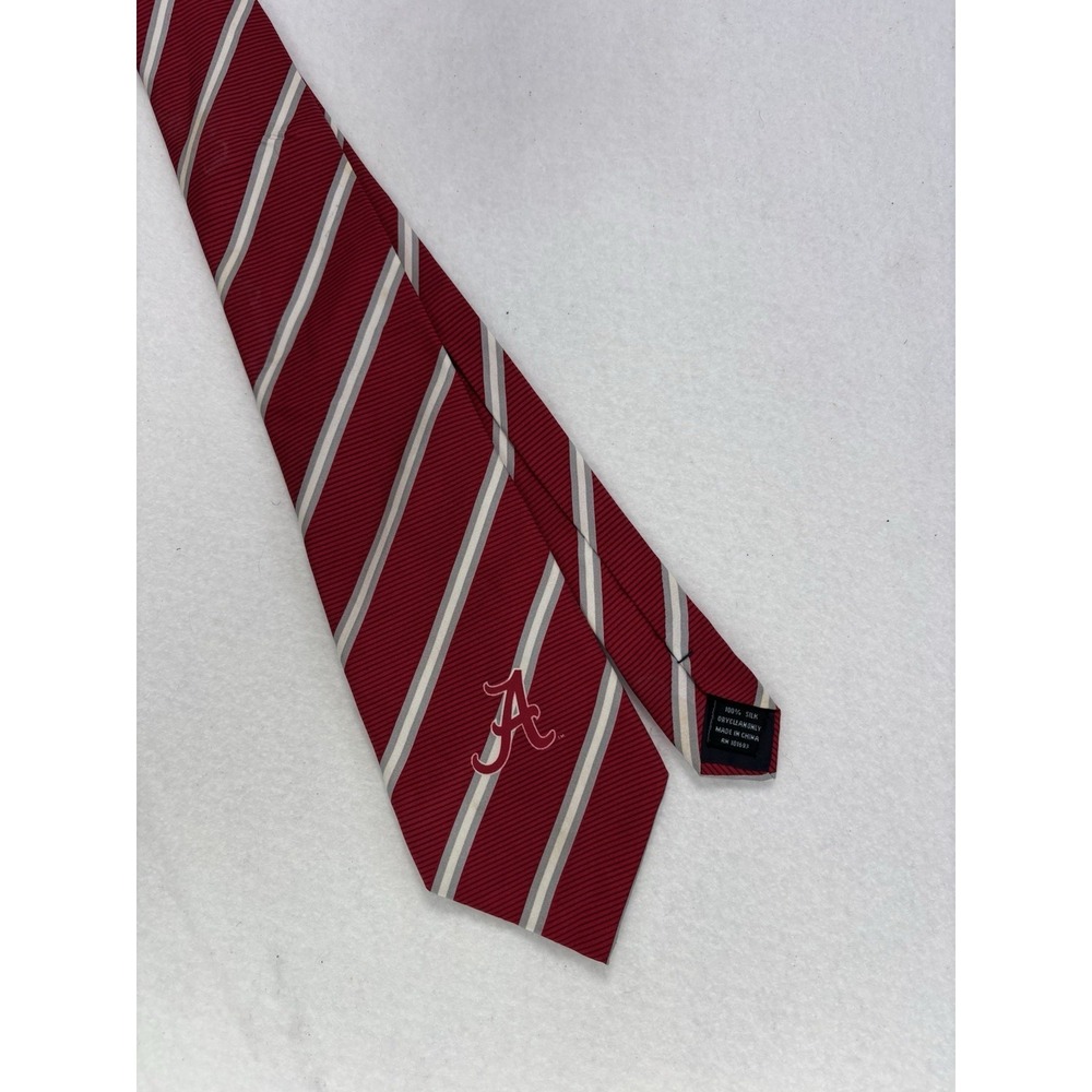 Alabama Crimson Tide Striped Men's Tie 100% Silk